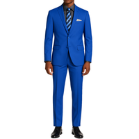 VINCI Men's Royal Blue 2-Button Slim Fit Suit - NEW. Features a sleek modern silhouette with a fully lined notch lapel jacket and flat-front pants for custom tailoring. Ideal for polished office wear or sophisticated evening outings. Available at Fashion House Inc. (FH Menswear)