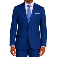 VINCI Men's Twilight Blue 2-Button Slim Fit Suit - NEW. Features a sleek modern silhouette with a fully lined notch lapel jacket and flat-front pants for custom tailoring. Ideal for polished office wear or sophisticated evening outings. Available at Fashion House Inc. (FH Menswear)