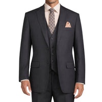 VINCI Men's Heather Gray 3-Piece 2-Button Classic-Fit Suit - NEW with Matching Vest. Features a fully lined notch lapel jacket, flat-front pants ready for custom tailoring, and a coordinating vest. Ideal for professional settings and social outings. Available at Fashion House Inc. (FH Menswear)